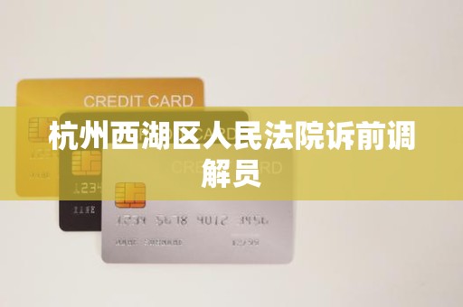 杭州西湖区人民法院诉前调解员