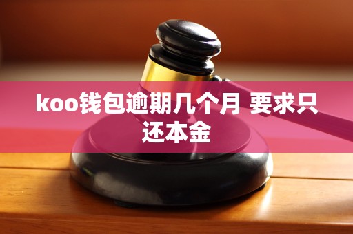 koo钱包逾期几个月 要求只还本金