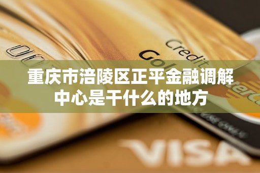 重庆市涪陵区正平金融调解中心是干什么的地方