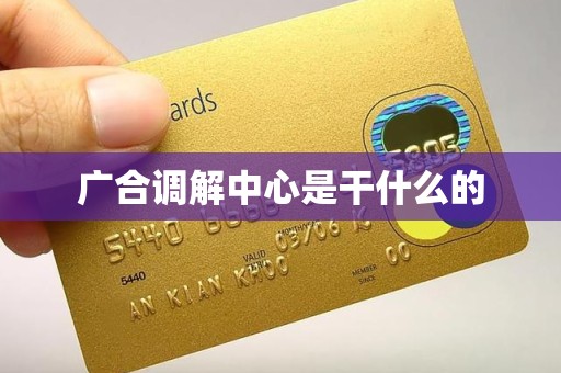 广合调解中心是干什么的