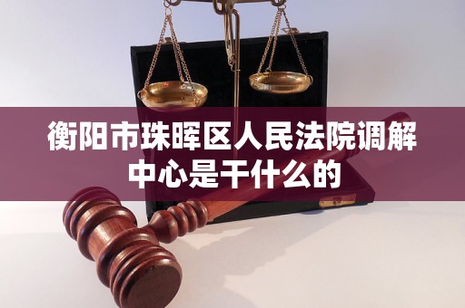 衡阳市珠晖区人民法院调解中心是干什么的