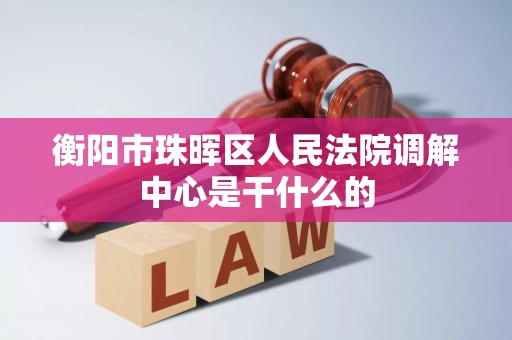 衡阳市珠晖区人民法院调解中心是干什么的