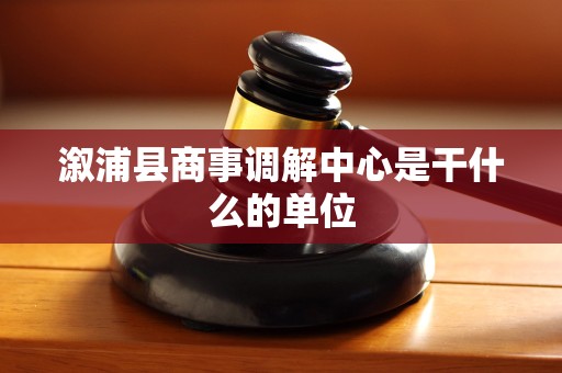 溆浦县商事调解中心是干什么的单位
