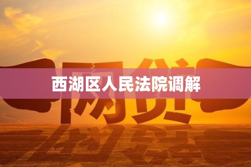 西湖区人民法院调解