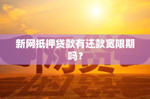 新网抵押贷款有还款宽限期吗？