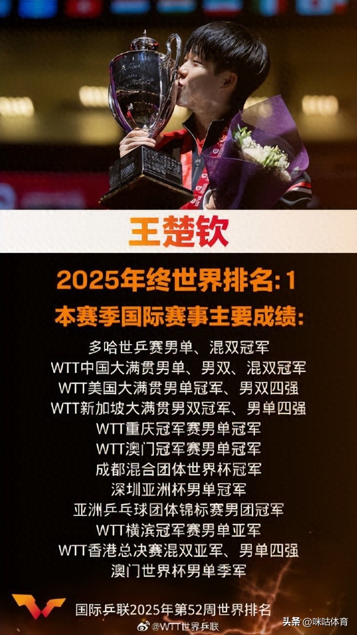 WTT王楚钦2025年度总结 问鼎多哈,破界不止