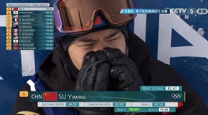 米兰冬奥会：苏翊鸣夺得中国首金！他哭了！