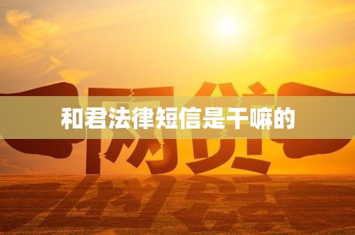 和君法律短信是干嘛的