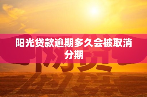 阳光贷款逾期多久会被取消分期