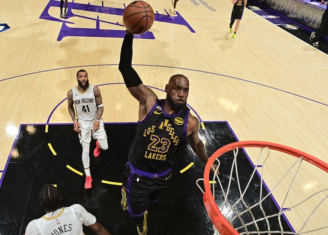 湖人110-101击败鹈鹕!东契奇创50年队史纪录,老詹创3个NBA纪录