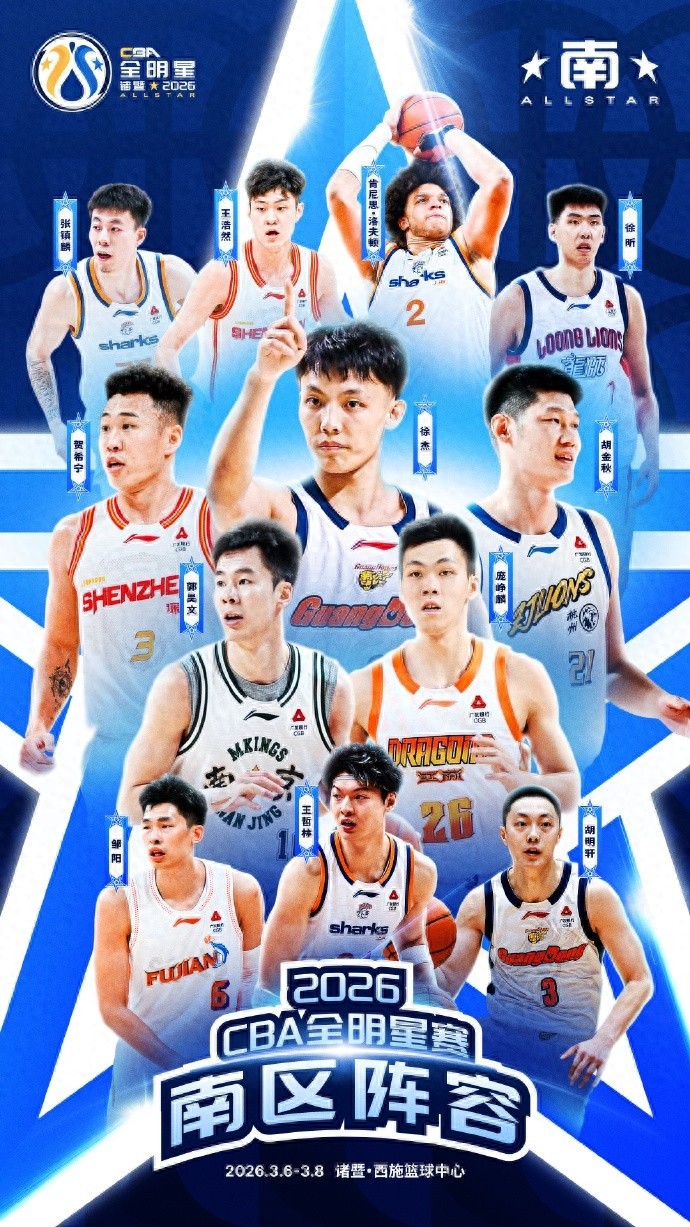 CBA全明星名单更新:张镇麟&邹阳分别顶替约克&孙铭徽入选